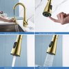 Kibi Bari Single Handle Pull Down Kitchen & Bar Sink Faucet, Brushed Gold KKF2015BG